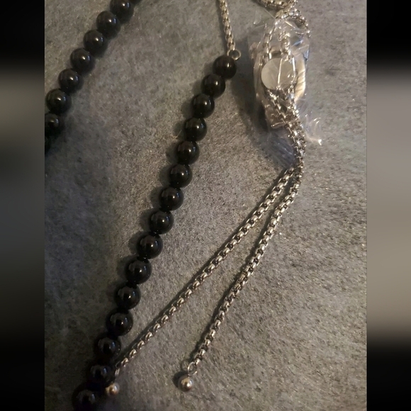 Evertrue Black Agate Adjustable Panther Head Bolo Lariat Necklace - Picture 5 of 6